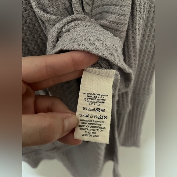Free People Ventura thermal lavender long sleeves waffle knit top - Picture 11 of 13